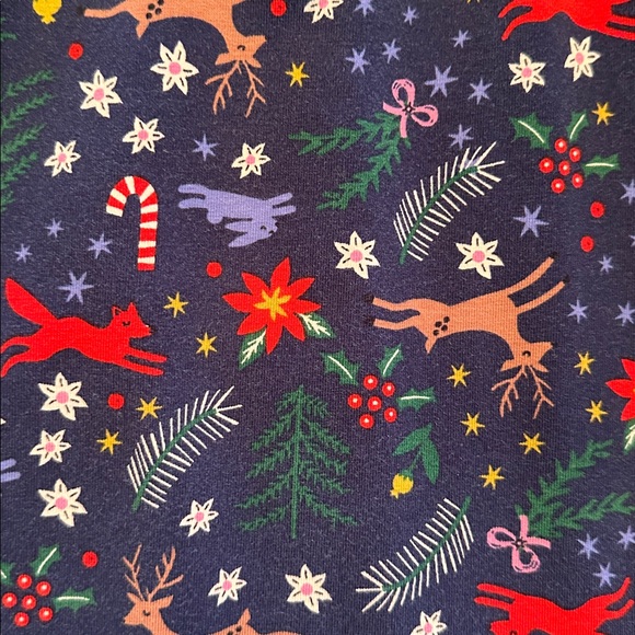 Hanna Andersson Navy Skater Dress with Festive Holiday Print Size 5 - Picture 2 of 5